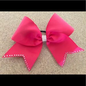 Pink / rhinestone trim competition cheer bow
